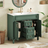 Bathroom Vanity With Top Sink, Cabinet With 2 Soft Closing Doors And Drawers
