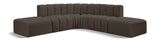 Arc - Boucle Fabric 6 Piece Corner Modular Sofa