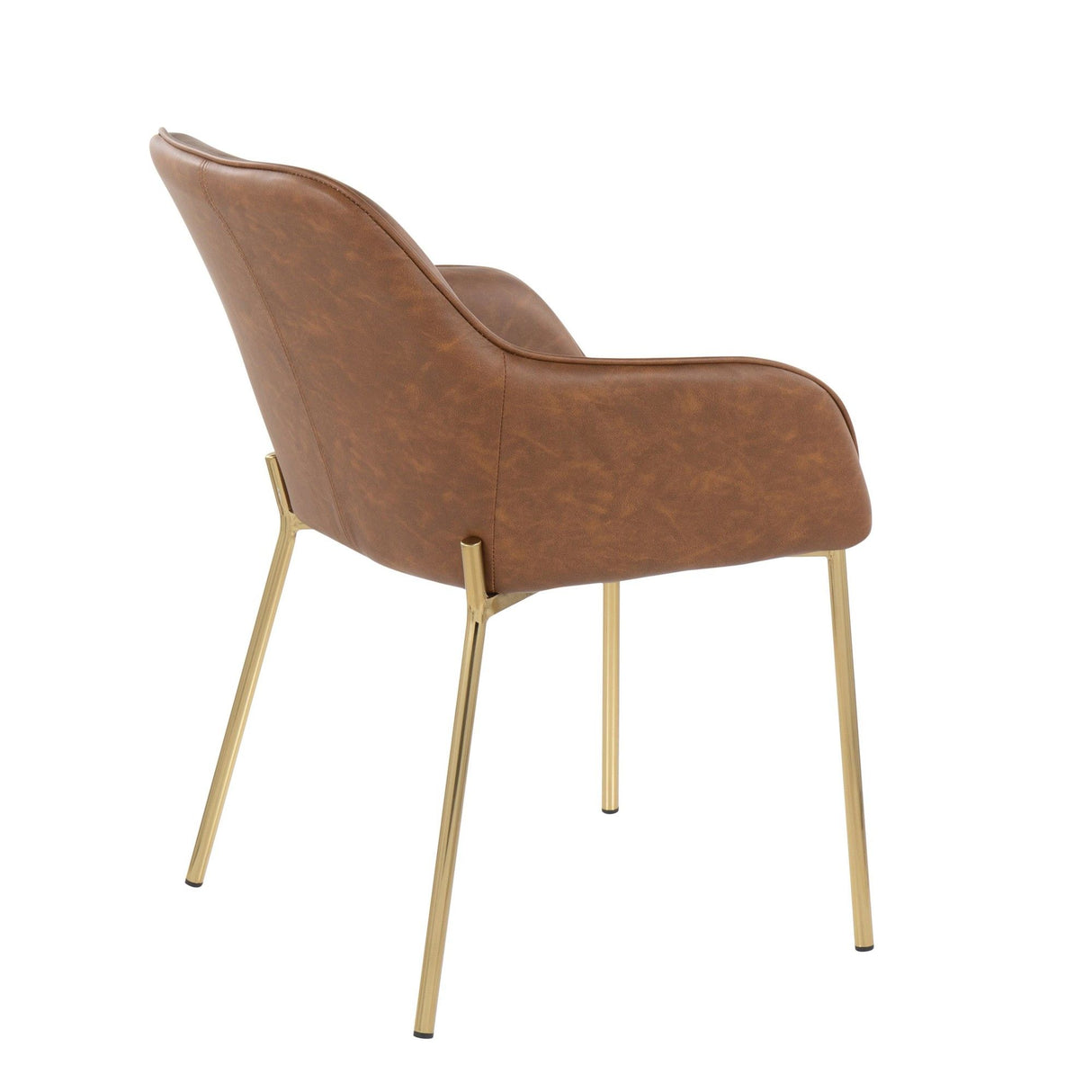 Daniella - Dining Chair (Set of 2) - Gold Steel And Camel Faux Leather
