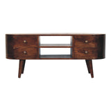 Solid Wood Rounded Entertainment Unit