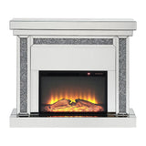 Noralie - 42" Fireplace - Mirrored & Faux Diamonds