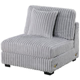 Armless Chair Modular With Pillow Living Room Furniture - Gray / Mink