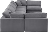 Comfy - 6 Piece Velvet Modular Armless Sectional