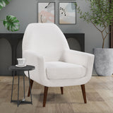 Ranlo - Round Accent Table With Geometric Legs - Black