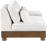 Turin - Chenille Fabric Upholstered Modular Arm Chair - Walnut Base
