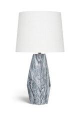 Seraphine - Genuine Marble And Linen Textured Fabric Table Lamp