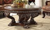 HD-8017 - Coffee Table - Brown Cherry With Silver Highlights
