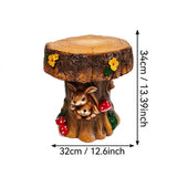 Rabbit Garden Chair, Whimsical Tree Stump Design, Indoor Outdoor Accent Chair - Brown