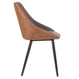 Marche - Contemporary Two - Tone Chair (Set of 2) - Brown Faux Leather And Gray Fabric