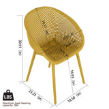 2 Piece Durable Single Chair With Mesh Hollow Out Design