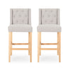 Vienna - Contemporary Fabric Tufted & Wingback Counter Stools (Set of 2)