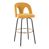Ava - Upholstered Fixed-Height Barstool (Set of 2) - Black Base
