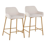 Daniella - Fixed-Height Counter Stool With Gold Frame (Set of 2)