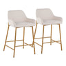 Daniella - Fixed-Height Counter Stool With Gold Frame (Set of 2)