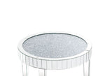 Noralie - 32" Round Coffee Table - Mirrored & Faux Diamonds