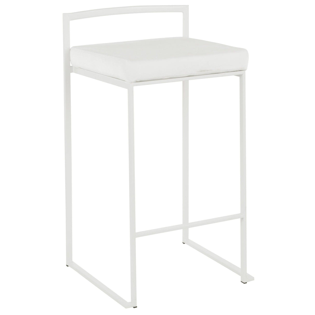 Fuji - Contemporary Stackable Counter Stool (Set of 2) - White Frame