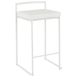 Fuji - Contemporary Stackable Counter Stool (Set of 2) - White Frame