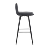 Casper - Contemporary Fixed-Height Barstool (Set of 2) - Black Metal Frame