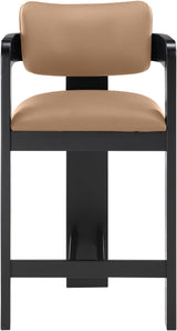 Sacha - Vegan Leather Upholstered Counter Stool With Black Base