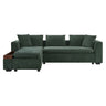 Modern L Shaped Sectional Sofa With Chenille Upholstery And Wooden Storage