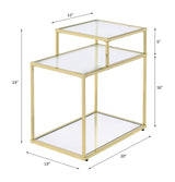 Uchenna - Accent Table - Clear Glass & Gold