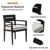 Outdoor Modern Dining Set, Chairs Sunbrella Cushioned And Dining Table With Umbrella Hole