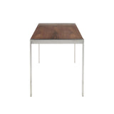 Fuji - Modern Dining Table - Stainless Steel With Walnut Wood Top