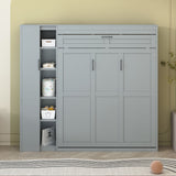 Murphy Wall Bed With Shelves, Wardrobe And LED Lights