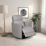 Lawson - Swivel Glider Suede Recliner Chair - Latte