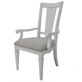 Katia - Arm Chair (Set of 2) - Light Gray Linen & Weathered White