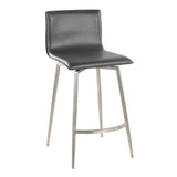 Mason - 26" Upholstered Fixed-Height Counter Stool With Swivel (Set of 2) - Stainless Steel