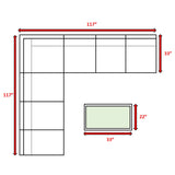 Comfortable Modern Patio Rattan Sectional Set With Cushions