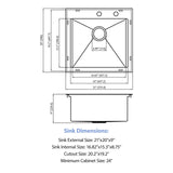 21" Drop In Kitchen Sink With Pull Out Faucet And Sink Cover, 16 Gauge - Brushed Nickel