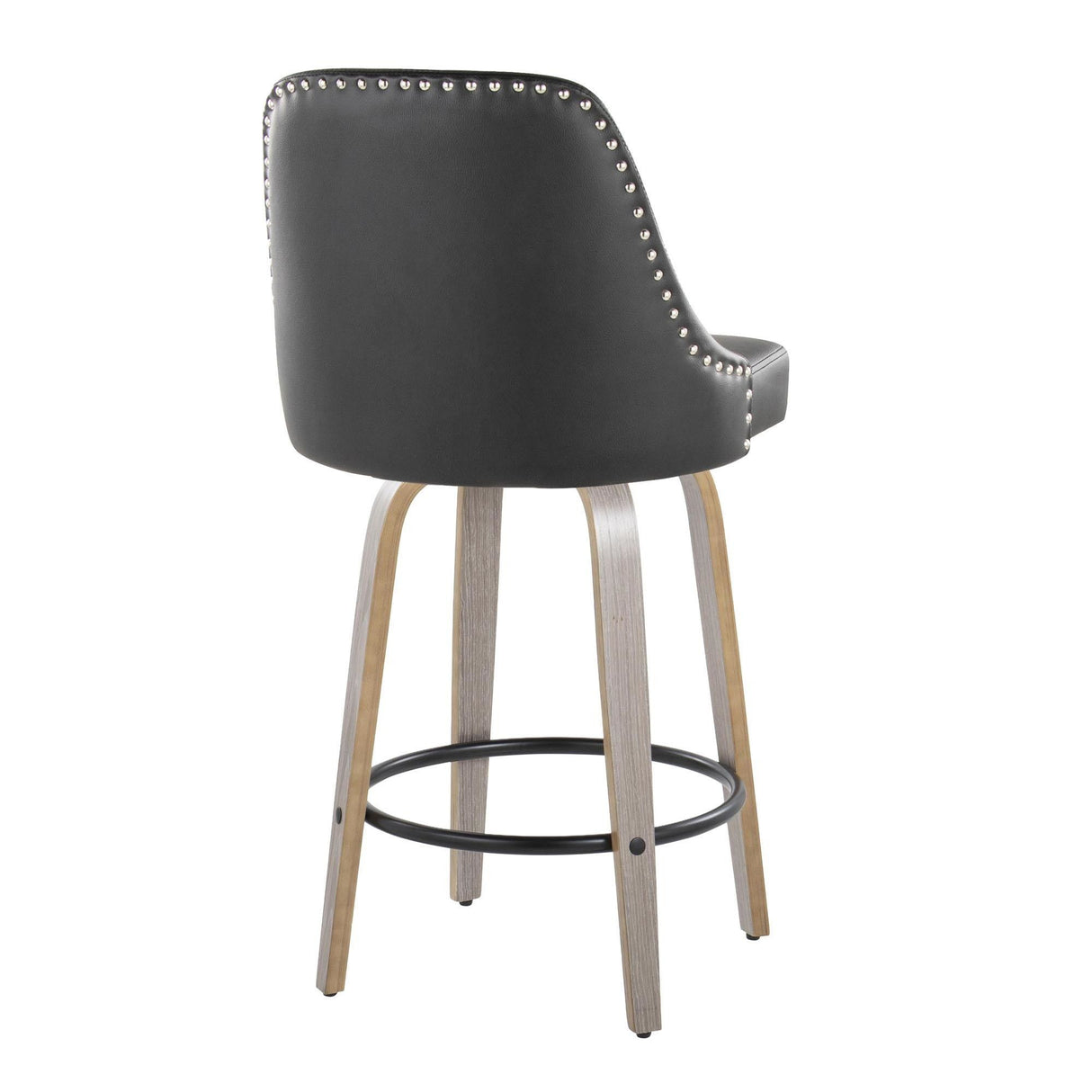 Marcel - Studded-Transitional Fixed-Height Swivel Counter Stool (Set of 2)