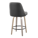 Marcel - Studded-Transitional Fixed-Height Swivel Counter Stool (Set of 2)