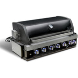 Mont Alpi Artwood Series 6.5 Ft Propane Outdoor Kitchen Island w/ 6-Burner Grill - MA805-AWBSS