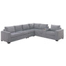 Modern Style L-Shape Sectional Set, USB Ports, Cup Holder