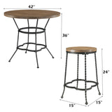 Qamar - 5 Piece Counter Height Table Set - Walnut & Antique Black