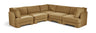 Hammond - Velvet Performance Fabric Upholstered 5 Piece Corner Sectional