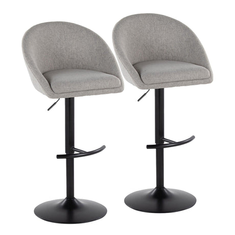 Matisse - Highback Adjustable Barstool With Rounded T Footrest (Set of 2) - Black Metal