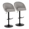 Matisse - Highback Adjustable Barstool With Rounded T Footrest (Set of 2) - Black Metal