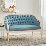 French Country Chesterfield Style Tufted Loveseat