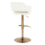 Margarite - Adjustable Barstool (Set of 2) - Gold Metal