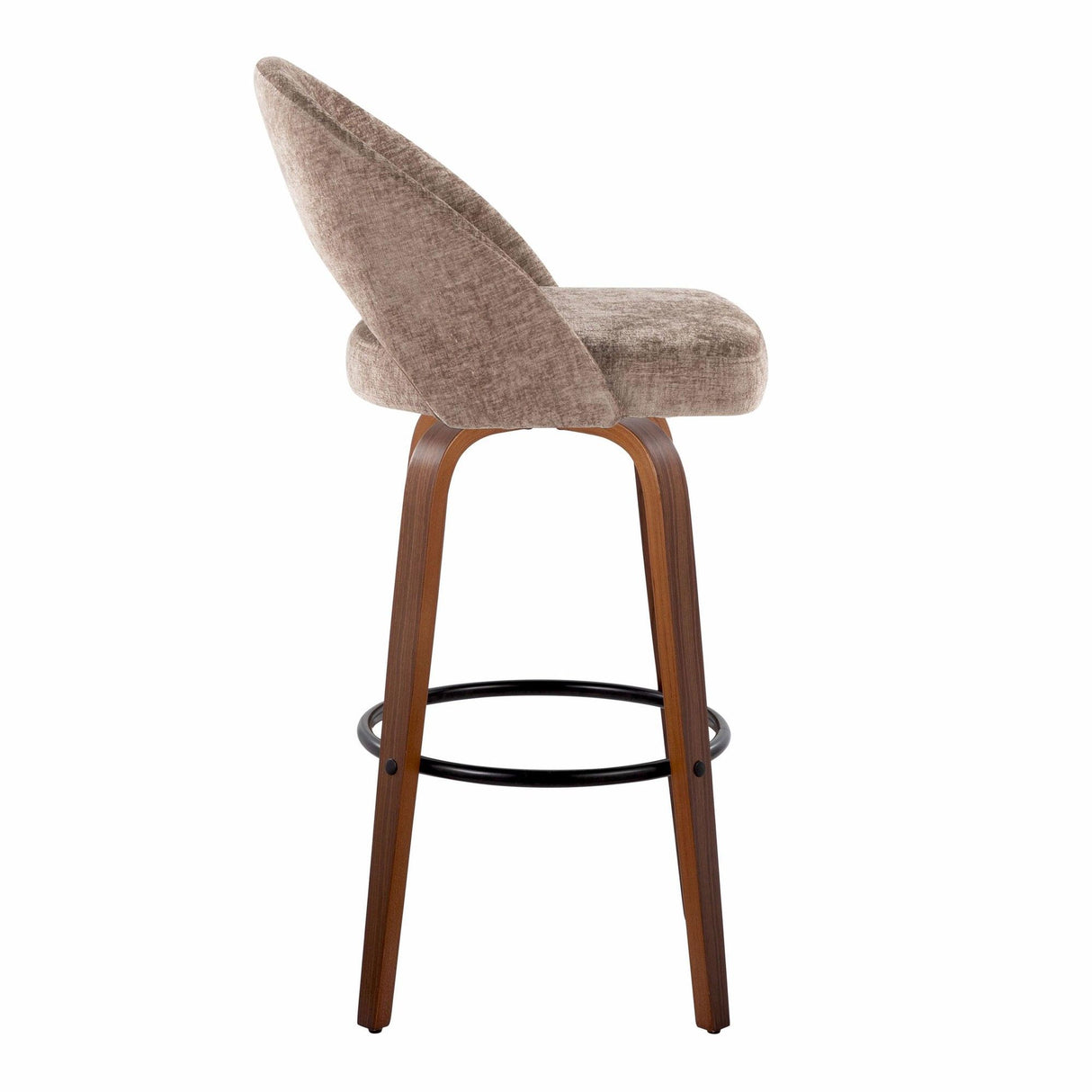 Renee - Upholstered Fixed-Height Barstool (Set of 2) - Walnut Wood Base