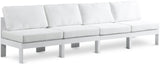Nizuc - Outdoor Patio 4 Seat Armless Modular Sofa With White Frame