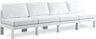 Nizuc - Outdoor Patio 4 Seat Armless Modular Sofa With White Frame
