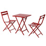 3 Piece Patio Bistro Set Of Foldable Square Table And Chairs