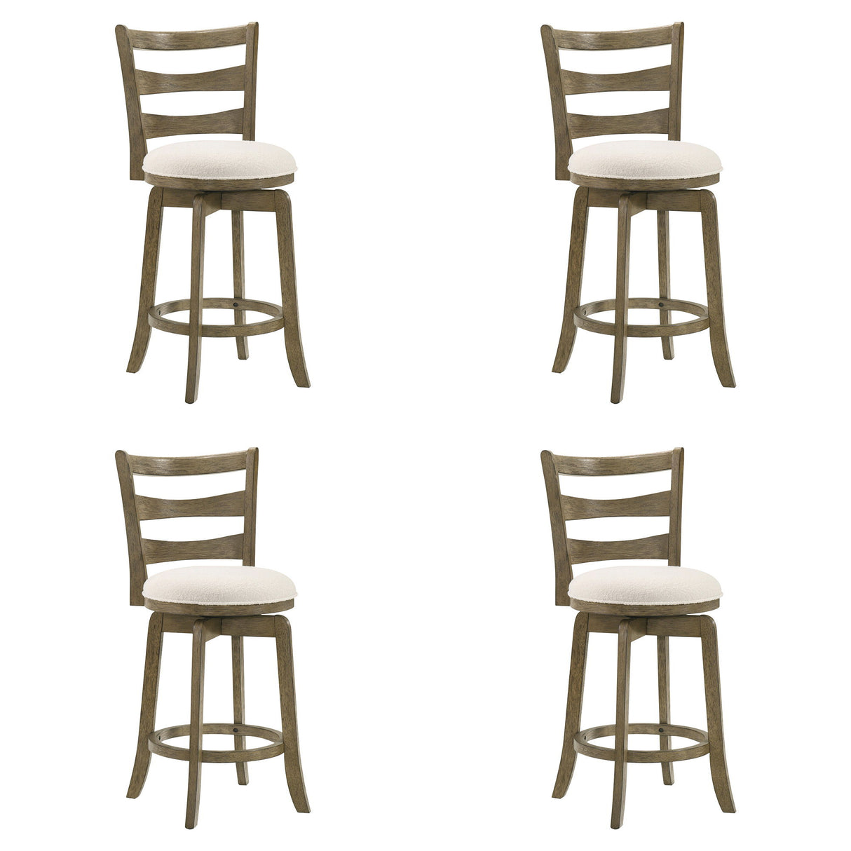 Melindra - Modern Farmhouse Swivel Wood Counter Height Kitchen Bar Stool