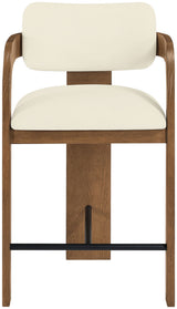 Cedra - Velvet Performance Fabric Upholstered Counter Stool - Brown Frame