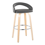 Grotto - Upholstered Fixed-Height Barstool (Set of 2) - Natural Wood